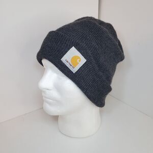 Carhartt Unisex Knit Cuffed Beanie Classic Hat Cap Dark Gray Winter Logo Street